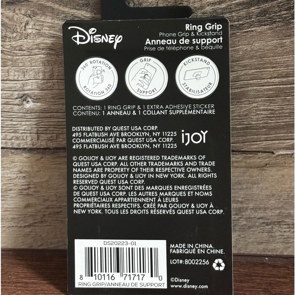 DISNEY -  Stitch Cell Phone Ring Grip & Kickstand, New In Package - Picture 3 of 3